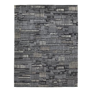 Modern Moroccan Style Wool Rug in Gray Featuring a Geometric Design by Apadana For Sale