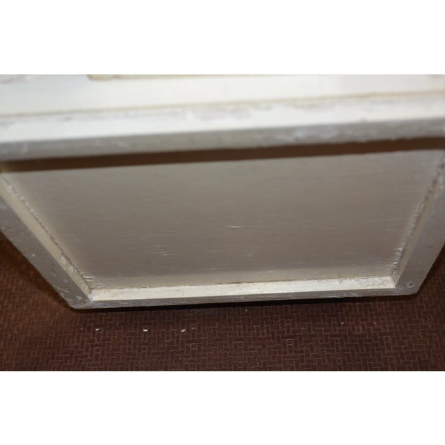 Vintage 1960s Dome Top Balloon Birdcage Cream Blue Wire / Metal & Wood Tunisian Moroccan For Sale - Image 11 of 13