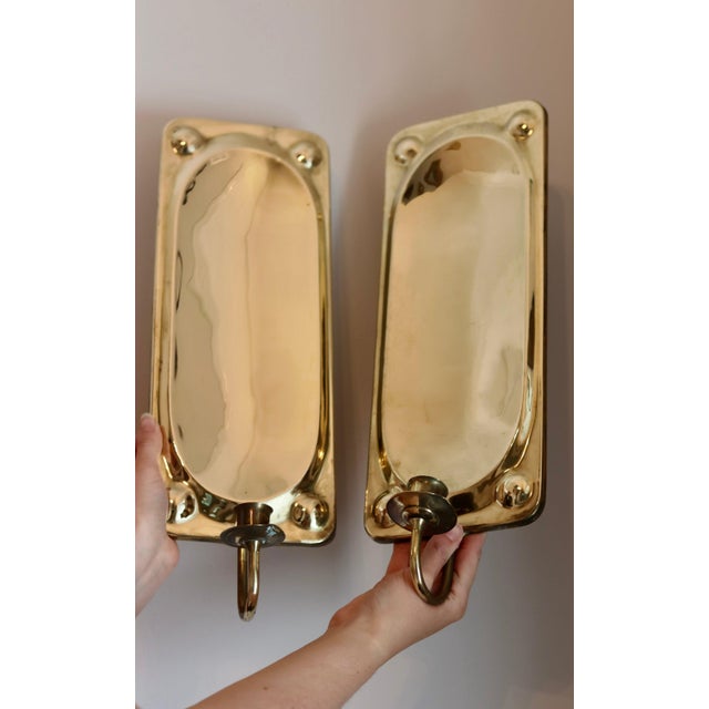 Mid-Century Swedish Brass Sconces, Set of 2 For Sale - Image 6 of 11