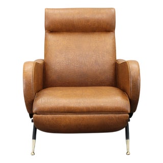 Reclining Lady Lounge Chair in Leatherette attributed to Marco Zanuso, Italy, 1960s For Sale