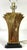 Rare-Stiffel-Hollywood Regency/Art Deco rash flared fan like polished brass lamp with step layering at the top corners,...