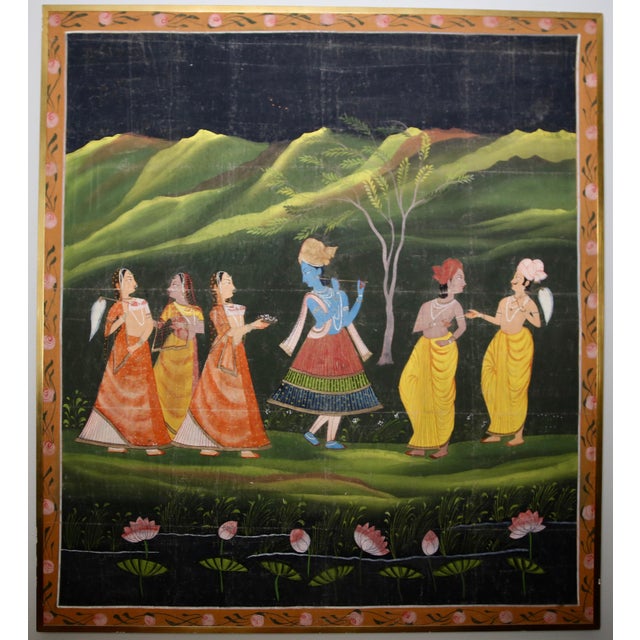 Large Indian Batik Representing Krishna, 1970s For Sale - Image 3 of 6