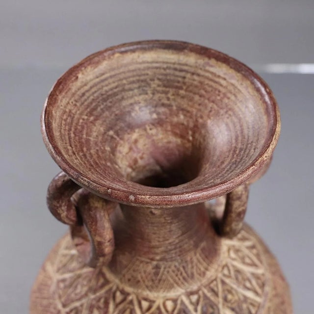 Mid 20th Century Latin American Clay Vase With Rings Handles Chairish