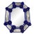 Venetian Octagonal Blue Floreal Hand-Carving Mirror in Murano Glass Style For Sale