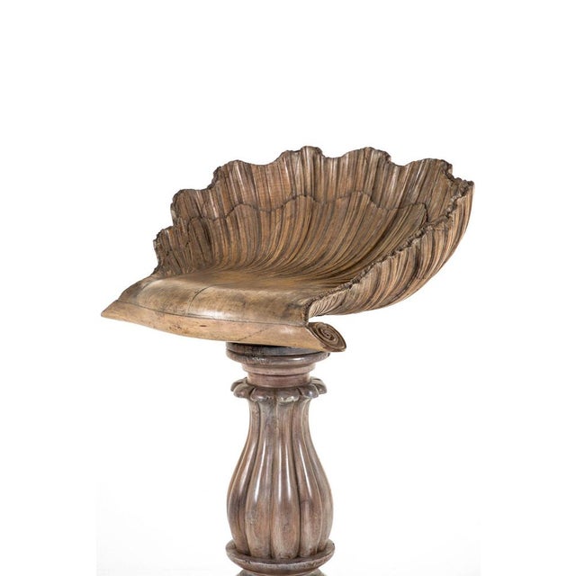 Brown Italian Grotto Stool in Walnut For Sale - Image 8 of 16