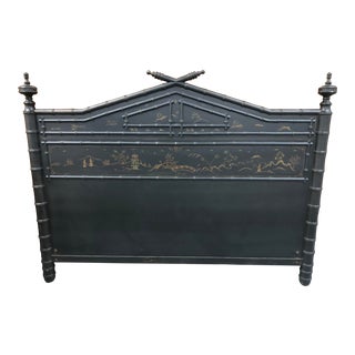 Chinoiserie Faux Bamboo Queen Headboard For Sale