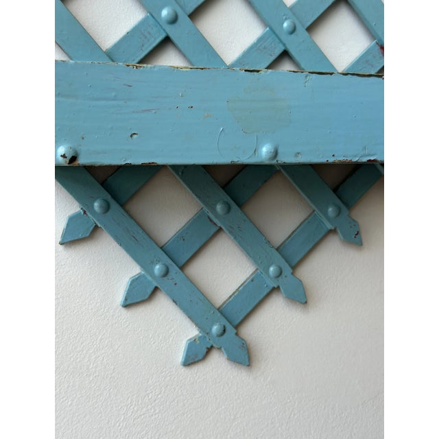Antique Folk Art Diamond-Form Lattice Back Wall Pocket, Early 20th Century For Sale - Image 10 of 15