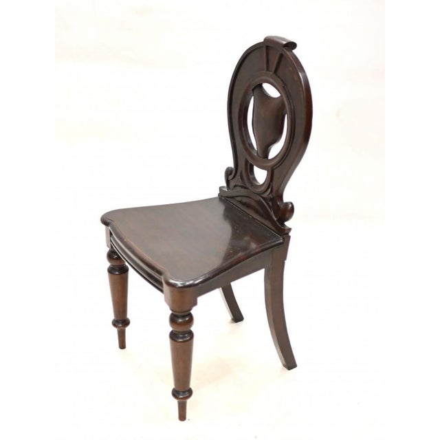 Wood Set of Mid Victorian Hall Chairs in Mahogany, 1840s For Sale - Image 7 of 8