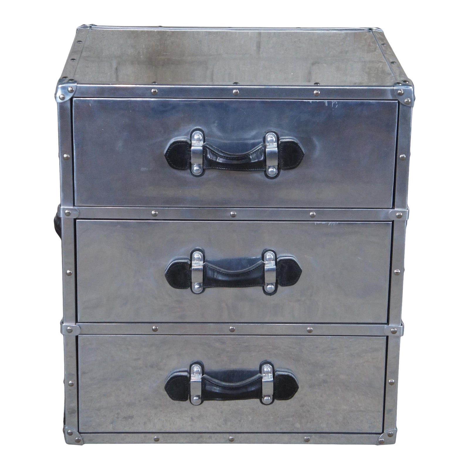 Restoration Hardware Trans Atlantic Steel Cube Aviator Steamer Side
