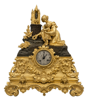 19th Century Clock in Gilt and Bronze