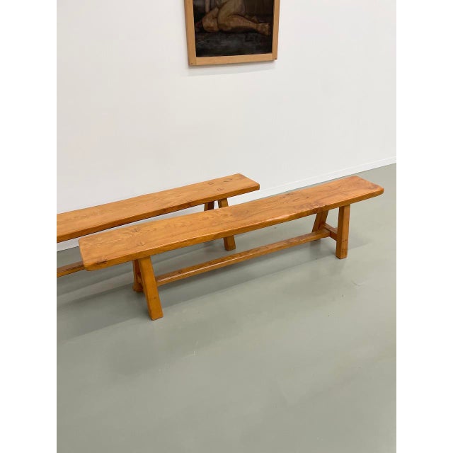 Set of Elm Benches, 1950s For Sale - Image 10 of 18