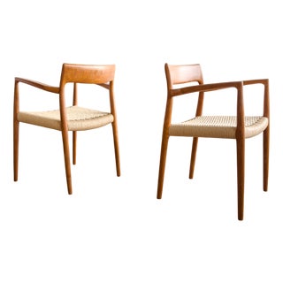 Set of Mid-Century Modern Danish Model 57 Chairs in Teak by Niels O. Møller for JL Mollers Møbelfabrik, 1950 For Sale