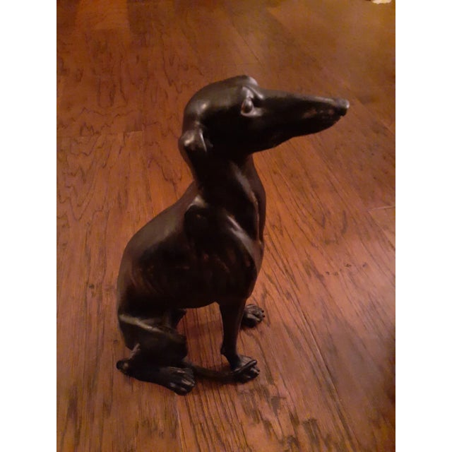 Ceramic 1960s Chalkware Greyhound Life-Like Sculpture Likely Made in Italy For Sale - Image 7 of 7