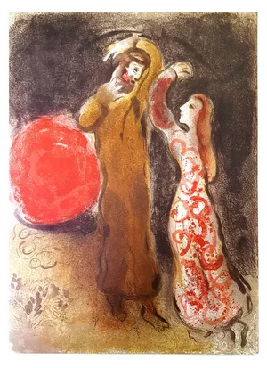 Marc Chagall, Meeting of Ruth and Boaz, 1960, Original Lithograph