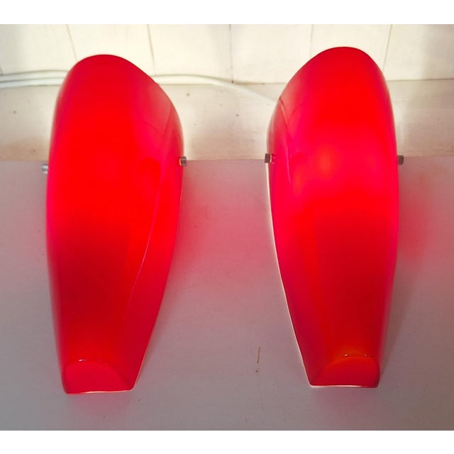 Vintage Wall Lamps in Red Glass from Trio Leuchten, 2010s, Set of 2 For Sale - Image 3 of 10