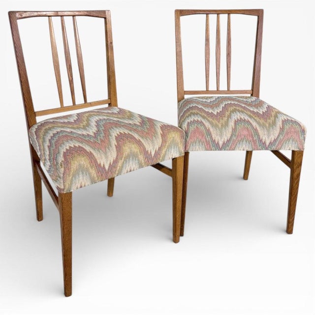 Textile Vintage Paisley Dining Chairs in Wood, Set of 2 For Sale - Image 7 of 7