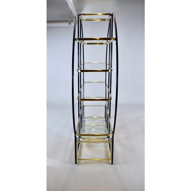 1970s Large Hollywood Regency Circular Etegere Vitrine After Milo Baughman For Sale - Image 5 of 12