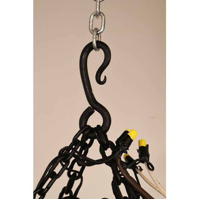 Quality Hand Forged Spanish Revival Wrought Iron Chandelier For Sale - Image 13 of 18