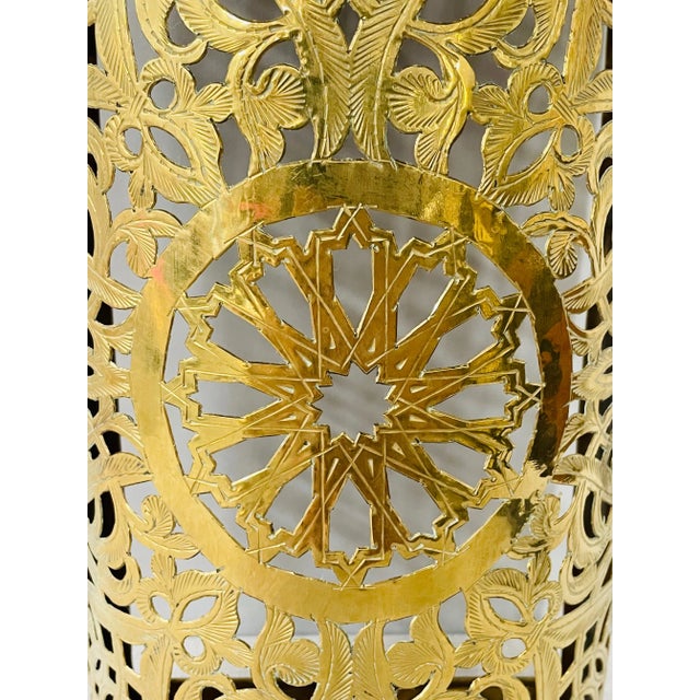 Vintage Moroccan Brass Wall Sconce For Sale - Image 4 of 13