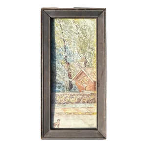 Antique 1920's Signed Watercolor Painting by Mildred Ayling Parker, Framed