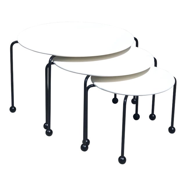 Italian Memphis Style Nesting Tables — Set of 3 For Sale