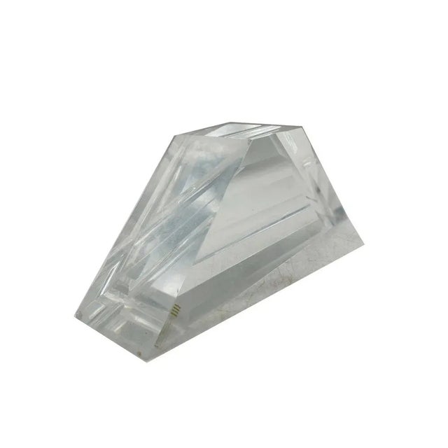 Stunning geometric pyramid-shaped sculpture/paperweight designed by Felice Antonio Botta, Florence, Italy. Elegant...