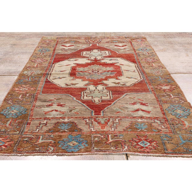 Vintage Turkish Oushak Rug, 03'09 X 07'03 For Sale - Image 9 of 10