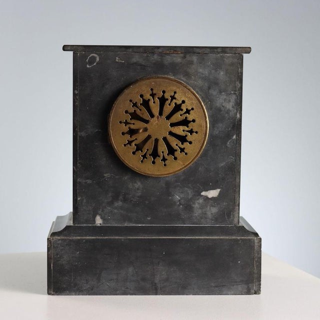 Black Black Marble Table Clock For Sale - Image 8 of 11