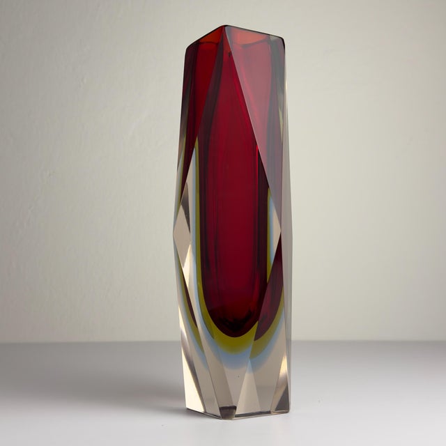 1970s Red Sommerso Murano Glass Vase, 1970s For Sale - Image 5 of 18