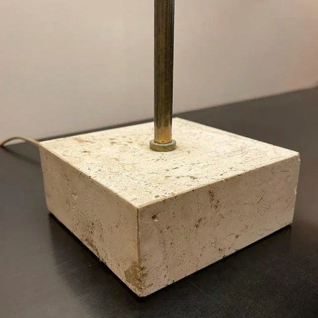 Metal 1970s Paul Mayen for Habitat Travertine Lollipop Table Lamp For Sale - Image 7 of 12