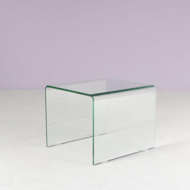 Glass Waterfall Side Table from Fiam, Italy, 1980s For Sale - Image 6 of 7