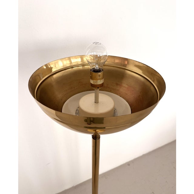Brass and Glass Globe Floor Lamp from Vereinigte Werkstätten München, 1970s For Sale - Image 12 of 18