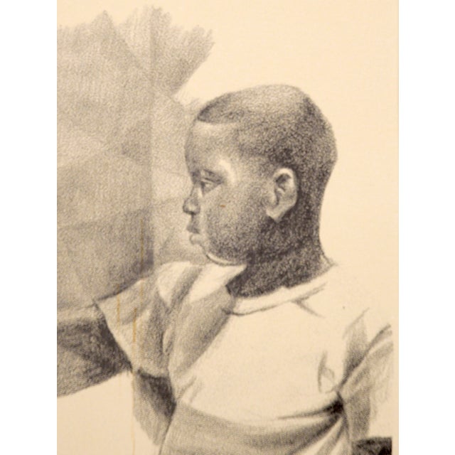 American "And Search for Peace" - Rare Signed Figurative Lithograph in Ink on Paper by Eugene Hawkins For Sale - Image 3 of 5