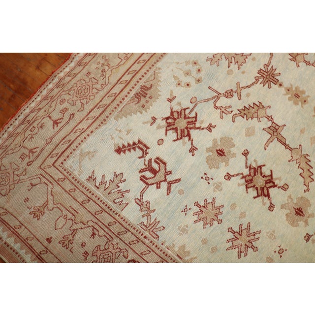Oversize Antique Zabihi Collection Turkish Oushak Light Blue Decorative Rug - 3'7" x 18'5" For Sale In New York - Image 6 of 12