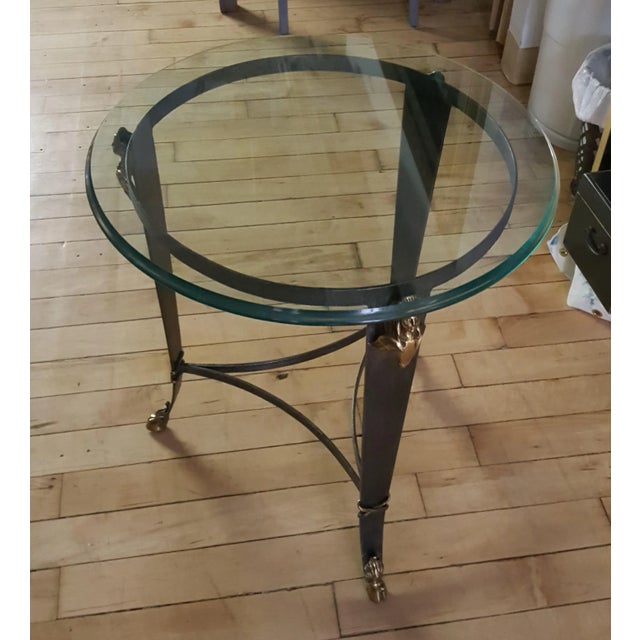 Metal Maitland-Smith Glass Top Occasional Table For Sale - Image 7 of 13