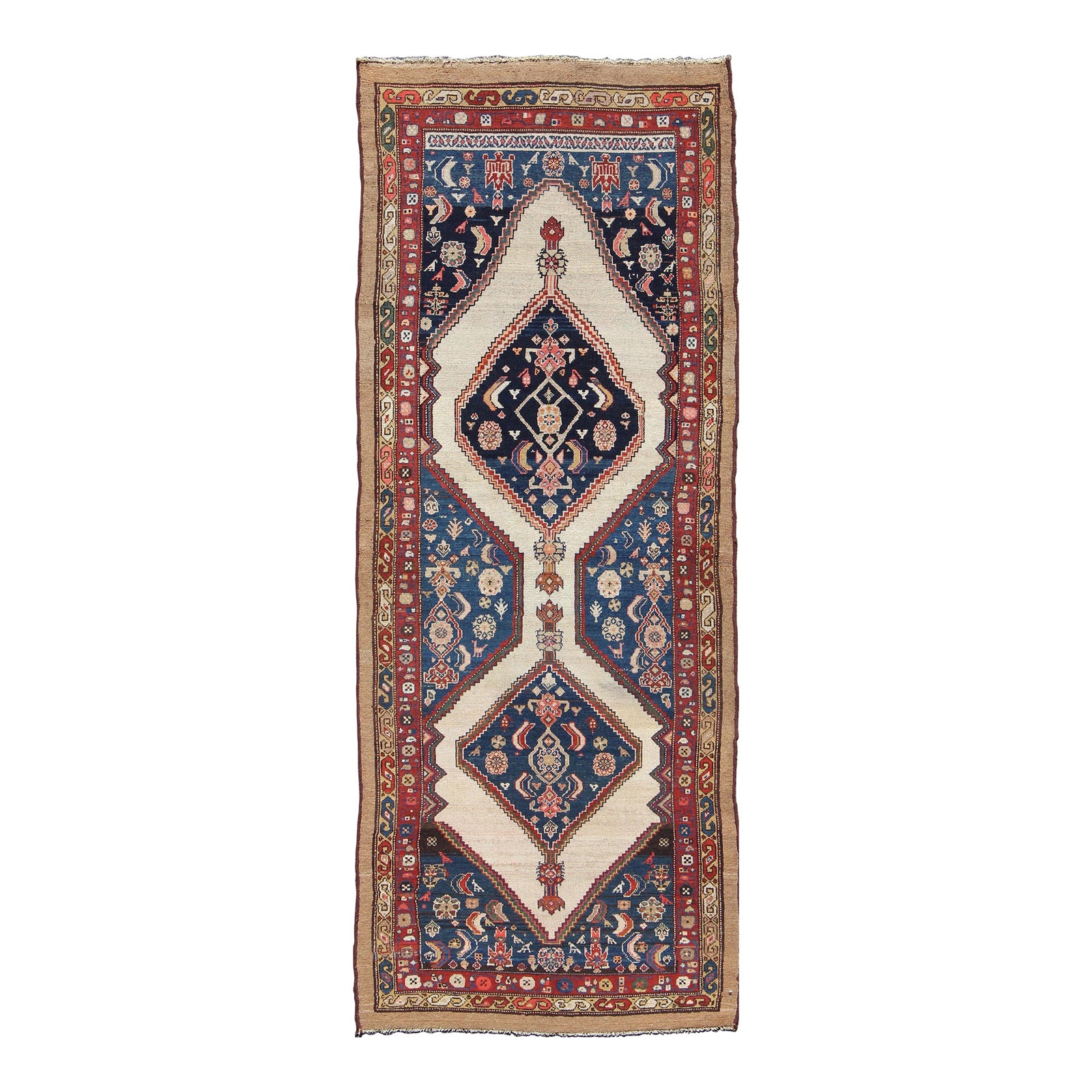 Antique Persian Sarab Rug With Medallion Design and Ornate Geometric ...