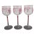 Theresienthal Clear Crystal Bohemian Ruby Grape Vine Cordial Wine Glass Set of 3 For Sale