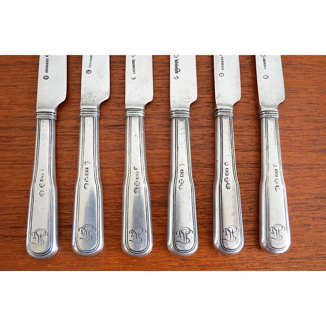 Biedermeier Silver Knife from Andreas Westrup, Denmark, 1846, Set of 6 For Sale - Image 3 of 9