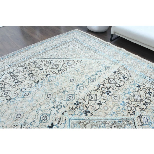 1970s Vintage Persian Handmade Wool Cotton Light Brown Area Rug For Sale In San Francisco - Image 6 of 11