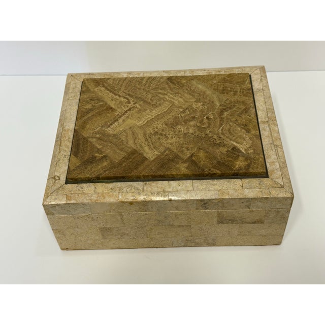 Late 20th Century 1980's Vintage Postmodern Two Tones Tessellated Stone For Sale - Image 5 of 7