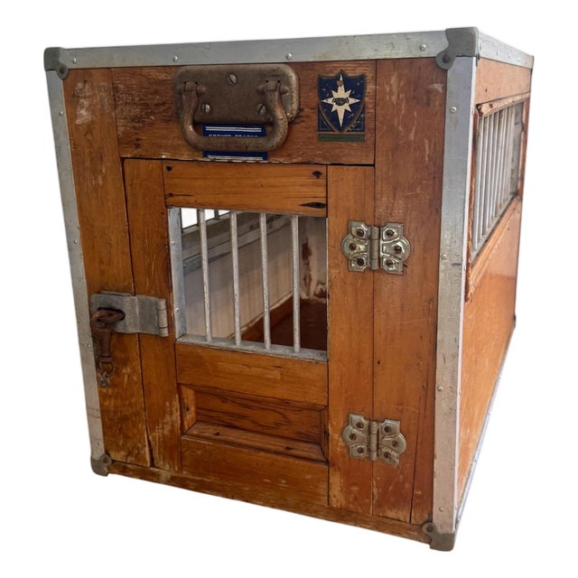 1960s Kroyer Crates Dog Handlers’ Guild Wood and Metal Travel Kennel For Sale