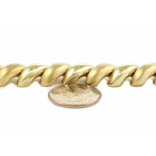 Metal Mid 20th Century San Marco Italy 14k Yellow Gold Macaroni Link Bracelet For Sale - Image 7 of 8