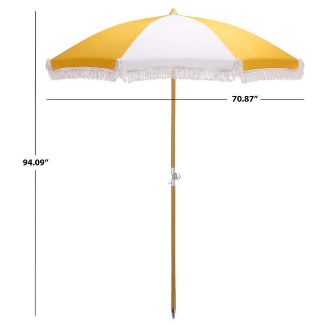 Enhance your outdoor experience with the Gallo 6.5 ft beach umbrella in a lively yellow stripe design. This stylish...