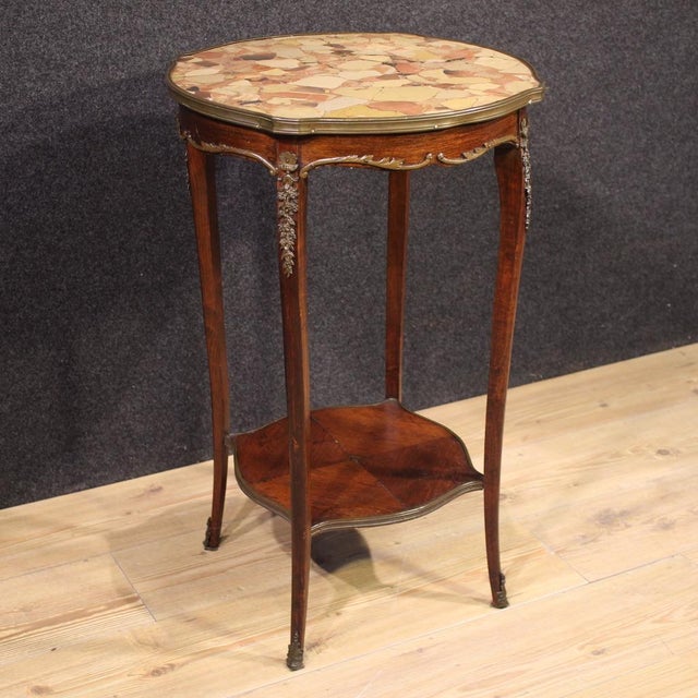 Napoleon III French Side Table with Marble Top, 1950s For Sale - Image 13 of 13