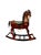 Vintage Large Heavy Wooden Rocking Horse With Brass Leather and Hair Accent For Sale - Image 4 of 8