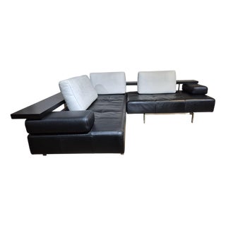 Dono Corner Sofa in Black Leather from Rolf Benz For Sale