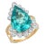 18 Karat White Yellow Gold Cocktail Ring Pear Apatite and Diamonds 10.05 Carat Size 5.5 For Sale