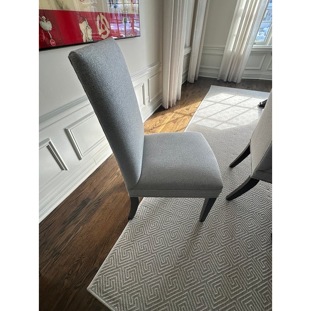Contemporary Transitional Holly Hunt Upholstered Dining Chairs With New Fabric, Set of 10 For Sale - Image 3 of 9