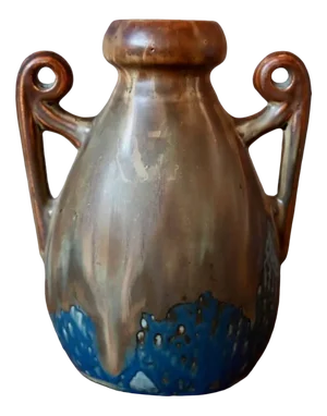Art Nouveau Blue Vase attributed to Gilbert Méténier, 1890s