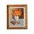 Orange French Vintage Framed Floral Still Life For Sale - Image 8 of 8